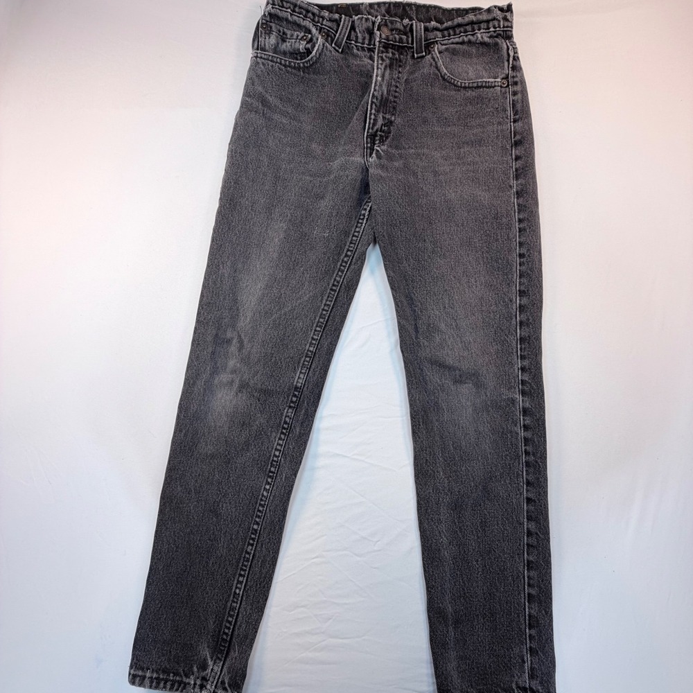 Levi's 512 Jeans Mens 30x30 Black Made USA 1993 Slim Tapered Distressed Vintage
